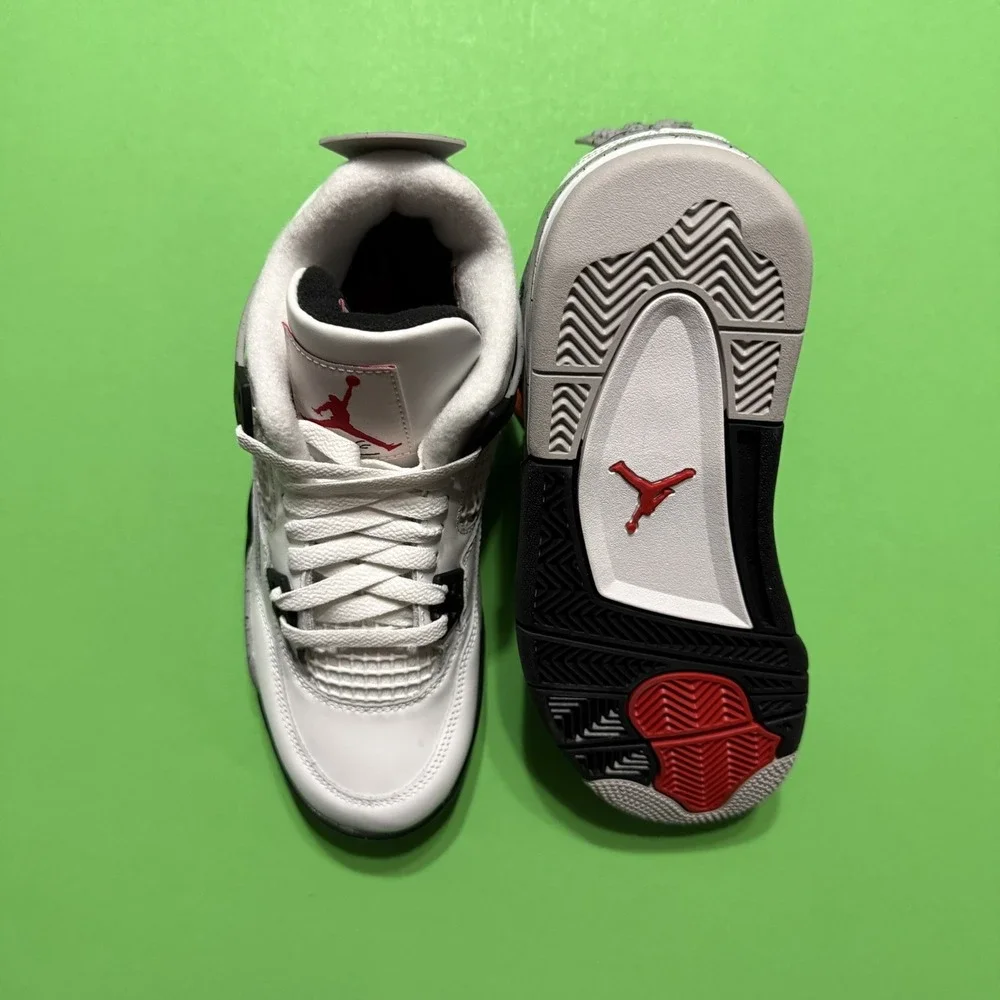 New Nike Air Jordan Retro 4 Sneakers IV Cement Grey White GS 2025 OG IB4171-100